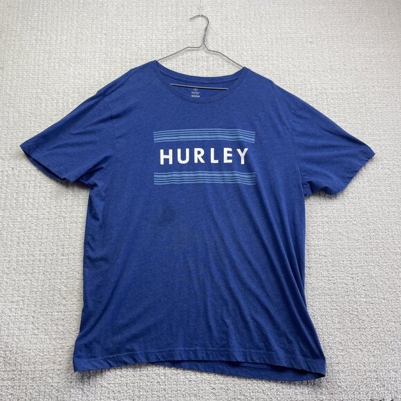 Hurley Skate Graphic T Shirt Men XXL Tie Dye Blue Baggy Fit Y2K Loose Blue Read - Picture 1 of 16